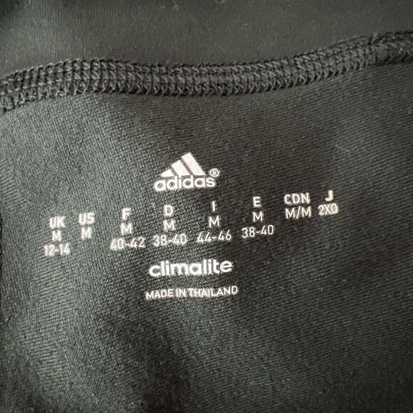 Adidas Leggings Women Medium Black Ombre Side Trim Cropped Activewear Bottoms - Picture 3 of 12